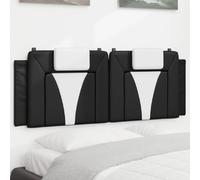vidaXL Coussin de tête de lit Viana noir et blanc 140 cm similicuir