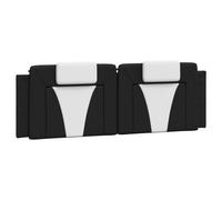 vidaXL Coussin de tête de lit Viana Noir et Blanc 160 cm Similicuir