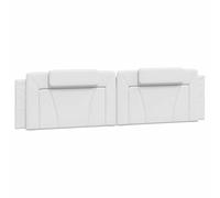 vidaXL Coussin de Tête de Lit Viana, Oreiller de Lecture avec Fermeture à Glissière, Coussin de Lecture pour Lit Chambre, Blanc 200 cm Similicuir