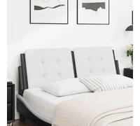vidaXL Coussin de tête de lit Zadar, Oreiller Rembourré de Tête de Lit, Accessoire de Lit de Chambre à Coucher Intérieur, Blanc et Noir 140 cm Similicuir