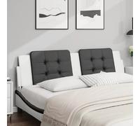 vidaXL Coussin de tête de lit Zadar noir et blanc 180 cm similicuir