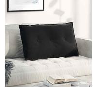 vidaXL Coussin de dos 80 x 50 cm Noir en velours côtelé, housse amovible, confort moelleux