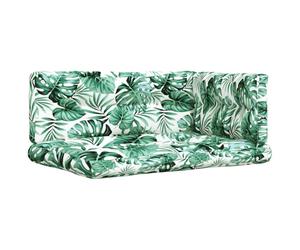vidaXL Coussin palette 3 pcs. Tissu à motif de feuilles