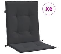 vidaXL Coussin pour chaise de jardin à dossier bas 6 pcs. noir 100x50x3cm