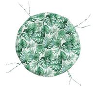 vidaXL – Coussin rond à motif de feuilles Ø 100 x11 cm Tissu Oxford 361974