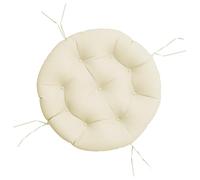 vidaXL Coussin rond Galette de chaise antidérapante rembourrée Tissu Oxford Crème Ø60×11 cm