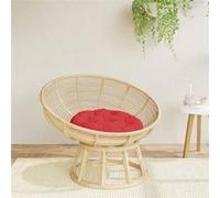 Coussin Rond, Galette de Chaise Antidérapante, Coussin Rembourré, Décoration Jardin Terrasse Patio Extérieur, Rouge Ø 60 x11 cm Tissu Oxford 361946