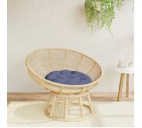 vidaXL Coussin Rond, Galette de Chaise, Coussin de Siège, Décoration Jardin Terrasse Patio Extérieur, Bleu Marine Ø 60x11 cm 379345