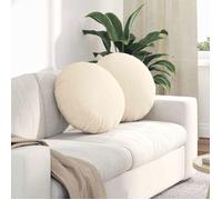 VIDAXL Coussin rond velours côtelé crème Ø 50 cm - Lot de 2 galettes de chaise
