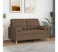 vidaXL Coussins Cylindriques Marron Ø 15 x 50 cm