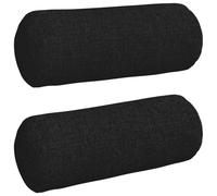 vidaXL Coussins d'accent 2 pcs Noir Ø 15 x 40 cm Tissu, Coussins cylindriques Confortables, Housses Amovibles, Coussins déco, Objets Polyvalents pour la Maison