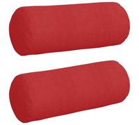 vidaXL Coussins d'accent cylindriques 2 pcs Ø15 x 40 cm Rouge, tissu, housses amovibles
