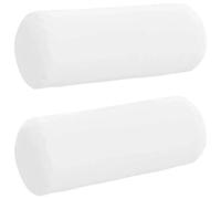 Vidaxl Coussins D'accent 2 Pcs Blanc Ø 15 X 40 Cm Tissu