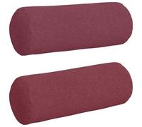 Vidaxl Coussins D'accent 2 Pcs Bordeaux Ø 25 X 70 Cm Tissu