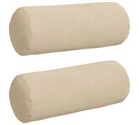 Vidaxl Coussins D'accent 2 Pcs Crème Ø 15 X 40 Cm Tissu En Microfibre