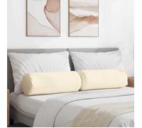 vidaXL Coussins d'accent 2 pcs Crème Ø 25 x 70 cm 42014348