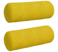 Vidaxl Coussins D'accent 2 Pcs Jaune Ø 25 X 70 Cm