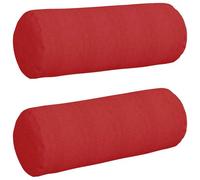 Vidaxl Coussins D'accent 2 Pcs Rouge Ø 25 X 70 Cm Tissu