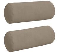 Vidaxl Coussins D'accent 2 Pcs Taupe Ø 15 X 40 Cm Tissu En Microfibre