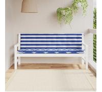 vidaXL Lot de 2 Coussins de Banc de Jardin, Coussins de Siège, Coussins de Banc de Patio, Coussins de Meuble de Jardin d'Extérieur, Rayures Bleues/Blanches