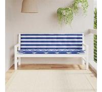 vidaXL Coussins de banc de jardin 2 pcs rayures bleues/blanches 361728 Marron G