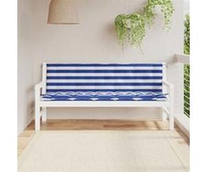 vidaXL Coussins de banc de jardin 2 pcs rayures bleues/blanches 361728 Marron G