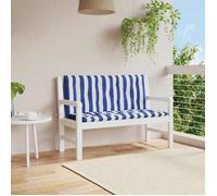 vidaXL Coussins de banc de jardin lot de 2 rayures bleues et blanches 361690
