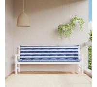 vidaXL Coussins de banc de jardin Lot de 2 Rayures bleues et blanches Extérieur 361747