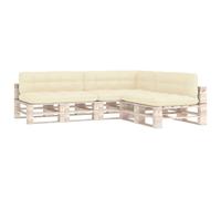 vidaXL Coussins de canapé de palette 7 pcs. Crème