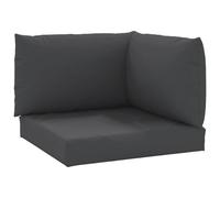 vidaXL Coussins de canapé palette 3 pcs Noir Tissu
