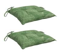vidaXL Coussins de chaise Lot de 2 à motif de feuilles 50x50x7 cm tissu