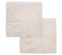 vidaXL Coussins de Chaise 2 pcs Blanc 40x40cm Peau de Mouton vÃƒritable