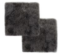 vidaXL Coussins de Chaise 2 Pcs Gris Clair Mouton Véritable