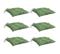 Coussins de chaise lot de 6 à motif de feuilles 50x50x7 cm G