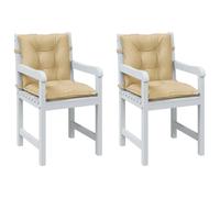 vidaXL Coussins de chaise à dossier bas lot de 2 - Beige mélangé