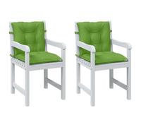vidaXL Coussins de chaise à dossier bas lot de 2 vert mélangé tissu