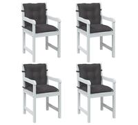 vidaXL Coussins de chaise à dossier bas lot de 4 anthracite mélangé