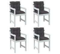 vidaXL Coussins de chaise à dossier bas lot de 4 anthracite mélangé