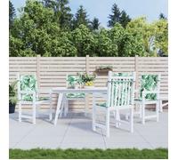vidaXL Coussins de chaise à dossier bas Modèle Feuille 361311 Lot de 4