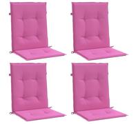 vidaXL Coussins de Chaise à Dossier Bas Lot de 4 Rose Tissu, Coussin, Coussin de Chaise, Coussin de siège, Coussin de canapé, Coussin d'extérieur