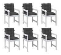 vidaXL Coussins de chaise à dossier bas lot de 6 anthracite mélangé