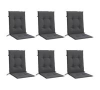vidaXL Coussins de chaise basse 6 pcs Mélange Anthracite 100x50x4cm Tissu