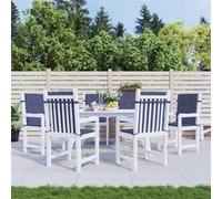 vidaXL Coussins de Chaise à Dossier Bas Lot de 6 Bleu Marine Tissu