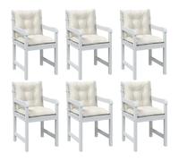 vidaXL Coussins de chaise basse 6 pcs. Melange Crème 100x50x7 cm Tissu