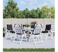 vidaXL Coussins de chaise à dossier bas lot de 6 motif à carreaux noir 377721