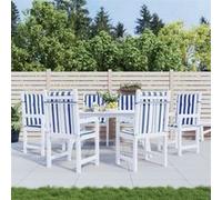 vidaXL Coussins de chaise lot de 6 - Rayures Bleu/Blanc
