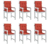 vidaXL Coussins de chaise basse 6 pcs. Melange Rouge 100x50x4 cm Tissu