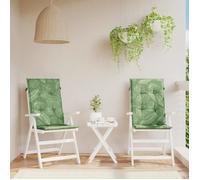 vidaXL Coussins de chaise à dossier haut 2 pcs modèle de feuille tissu 361265