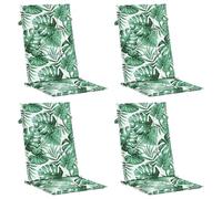 vidaXL Coussins de Chaise à Dossier Haut 4 pcs modèle de Feuille Tissu, Coussin, Coussin de Chaise, Coussin de siège, Coussin de canapé