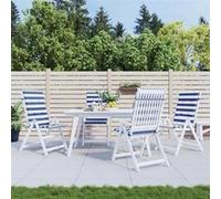 vidaXL Coussins de chaise haut lot de 4 - Rayures bleues/blanches